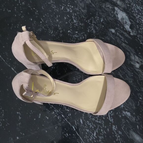 BRAND NEW LULUS-TAYLOR NATURAL ANKLE STRAP HEEL SUEDE SANDAL - Picture 4 of 16